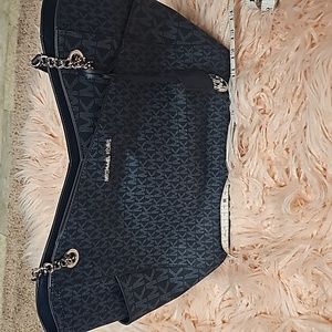 Michael Kors navy blue structured totes